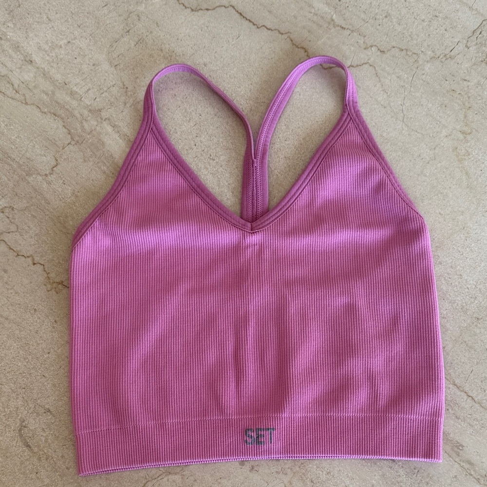 SET Active Ribbed Sports Bra in Pink